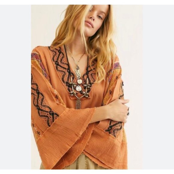 Free People Tops - Free People Cross Country Bohemian Top Sienna Size Medium